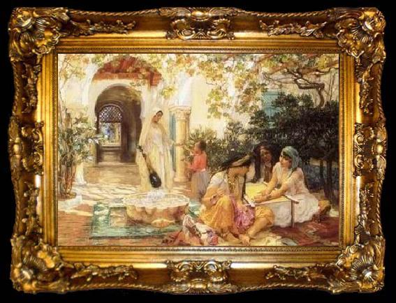 framed  unknow artist Arab or Arabic people and life. Orientalism oil paintings  336, ta009-2